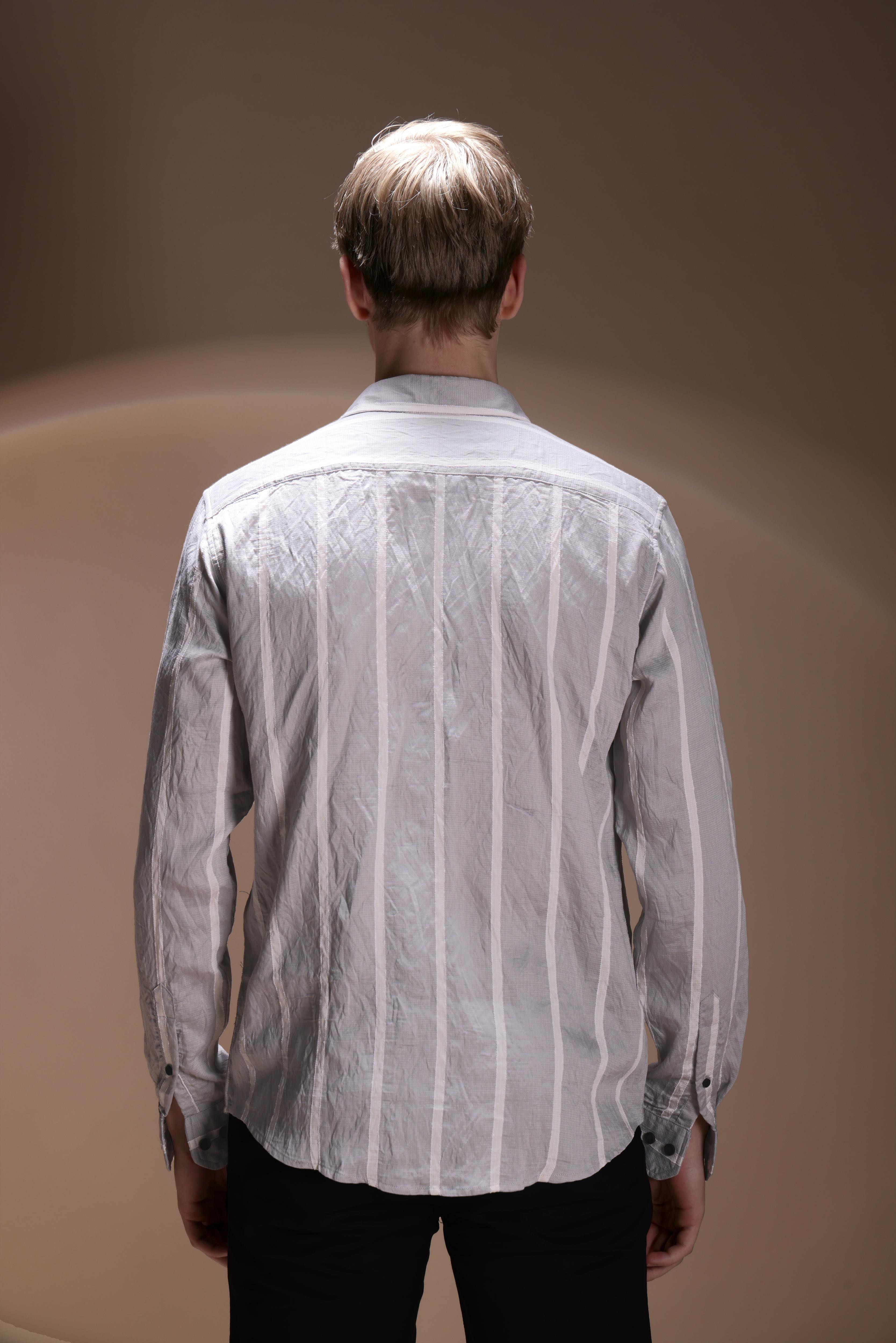 REGULAR FIT STRIPE NYLON SHIRT