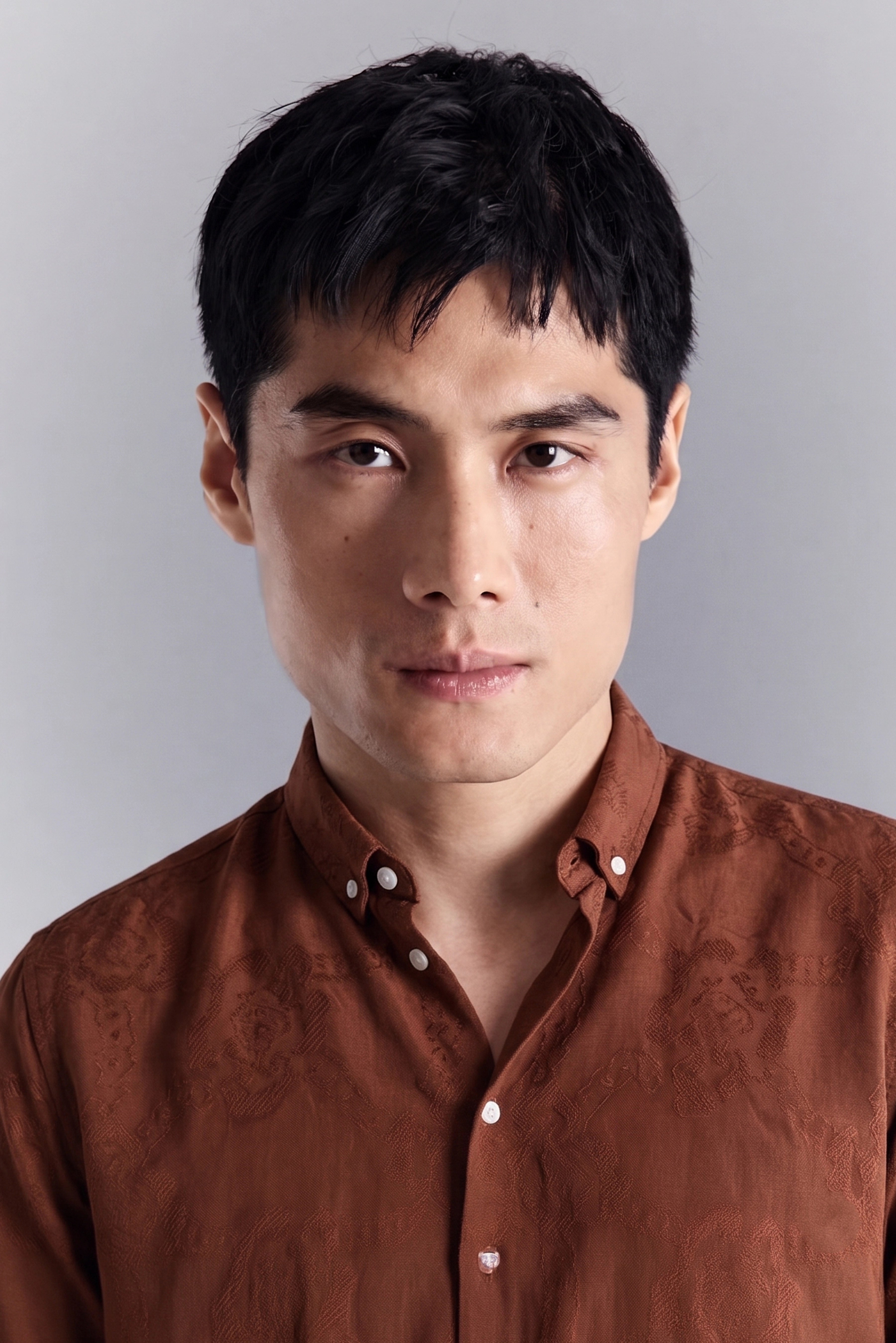 JACQUARD ELEGENCE TEXTURE REGULAR FIT CREAMY RUST SHIRT