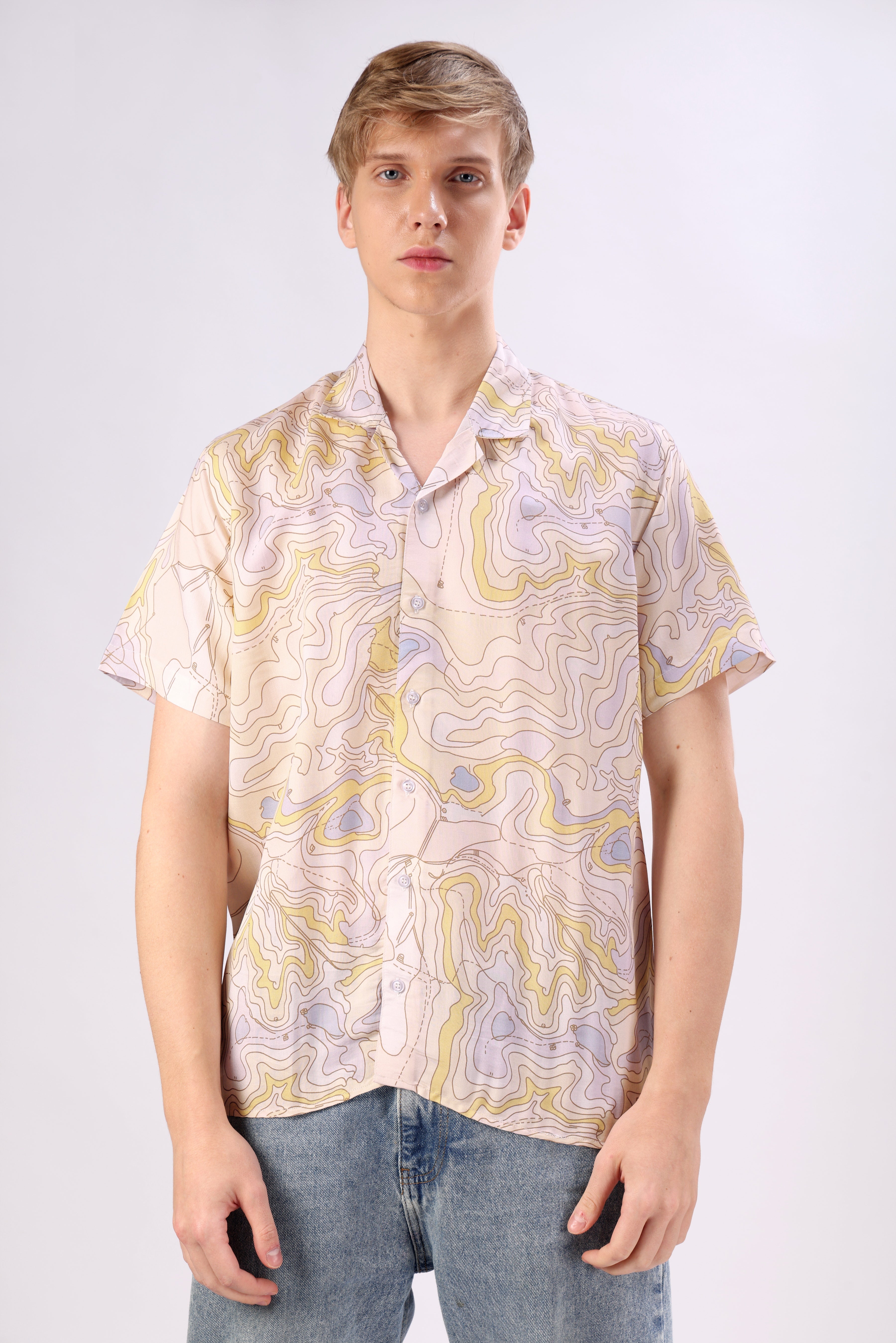 FRENCH ELEGANCE PRINT VISCOSE RESORT SHIRT