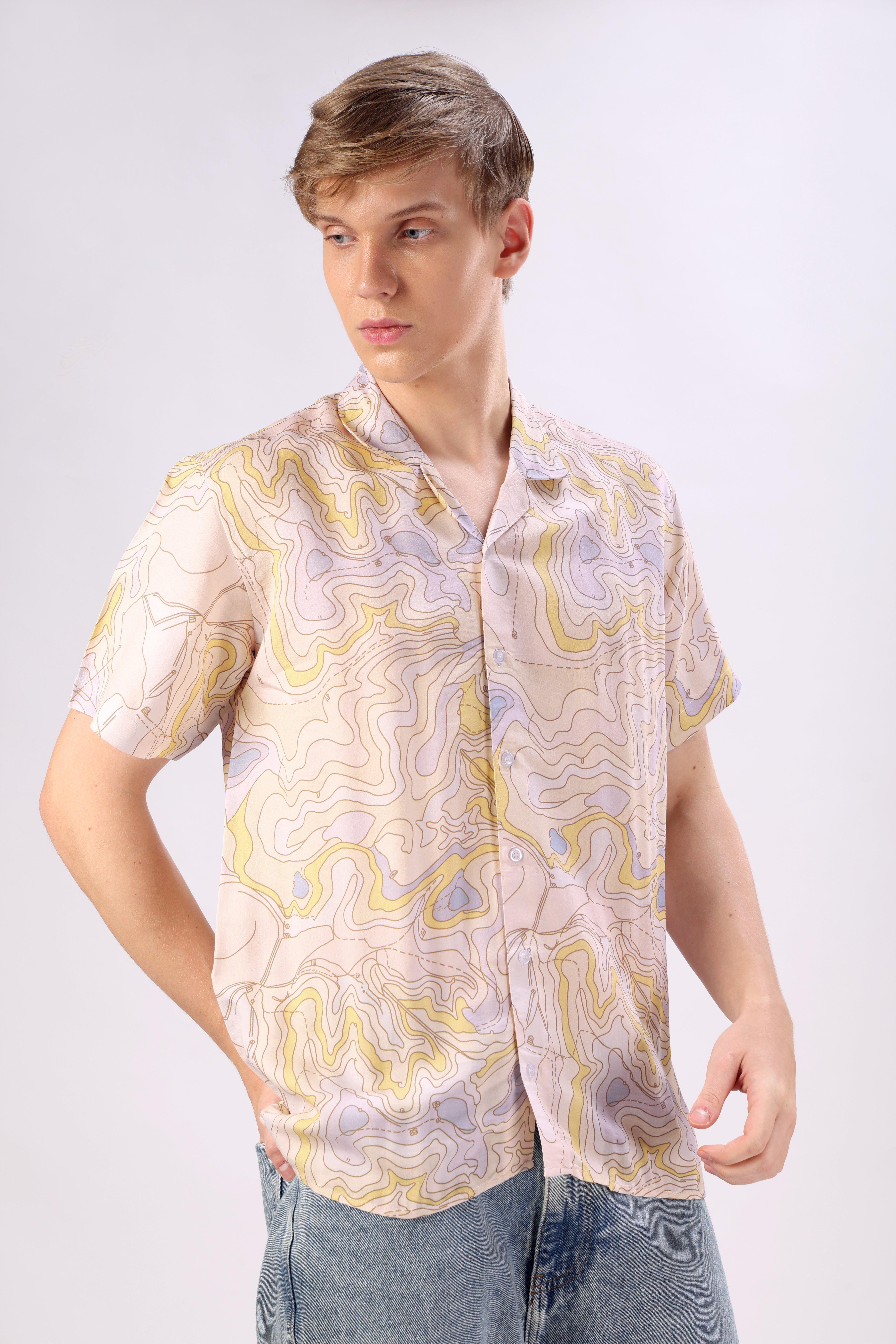 FRENCH ELEGANCE PRINT VISCOSE RESORT SHIRT