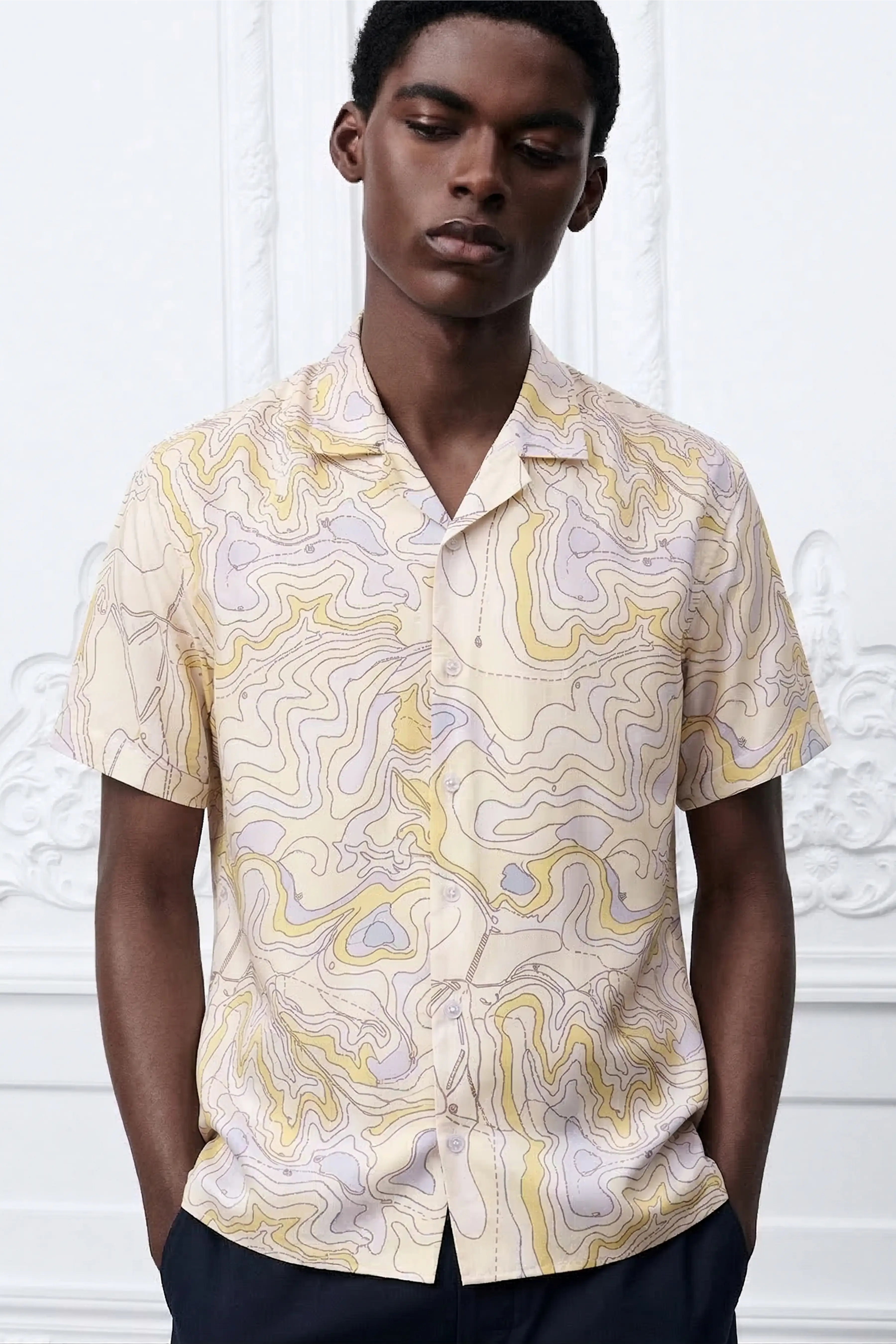 FRENCH ELEGANCE PRINT VISCOSE RESORT SHIRT